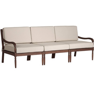 Teal Island Designs Napa Natural Dark Oil Acacia Modular 3-Seater