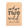 Blue Panda 100 Pack Two Wild Kraft Paper Treat Bags for kids 2nd Birthday, Party Favors Cookie Goodie Gift Bags for Decorations, 5 x 7.5 in - 4 of 4