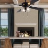 52" 4 Blade Deniz Black Metal Lighted Ceiling Fan - River of Goods: Transitional Style with Reversible Motor, Pull Chain Control - 2 of 4