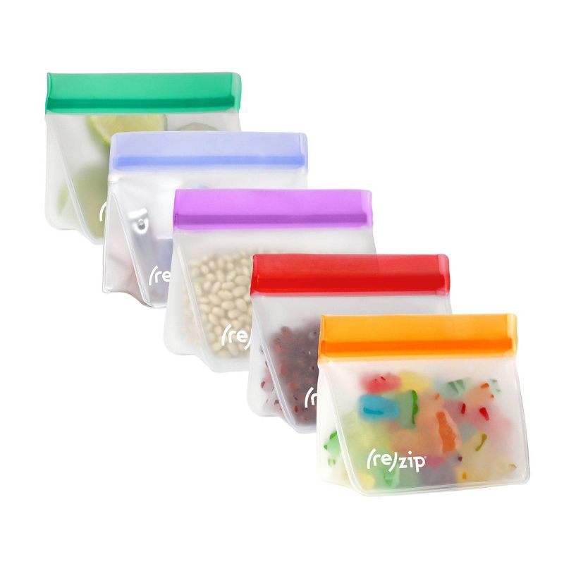 (re)zip Reusable Leak-proof Food Storage Snack Stand-Up Bag - 1-Cup/5pk, 1 of 9