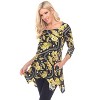 Women's Floral Chain Printed Tunic Top with Pockets - White Mark - 2 of 3