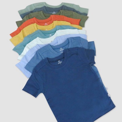 Image of Honest Baby 10pk Short Sleeve T-Shirt - Blue 6-9M