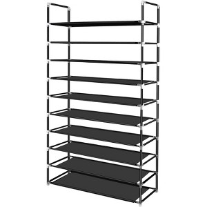 GustoWave 10 Tier Shoe Rack Organizer Storage Shoes Shelves Space Standing Black - 1 of 4