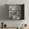 23.62 "Vintage Two Door Wall Cabinet with Mirror, Three-level Entrance Storage Space - 3 of 4