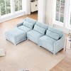 ModernLuxe Chenille Fabric Sofa with Ottoman & Lumbar Pillows, Ergonomic Sofa Couch for Living Room/Bedroom, Beige/Sky Blue/Green (2-4 Seats) - 2 of 4