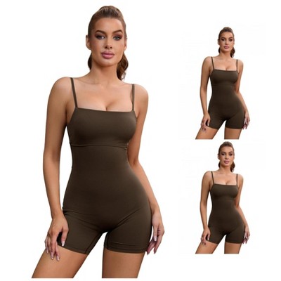 INSPIRE CHIC 3 Pcs Women's Square Neck Spaghetti Strap Backless Tummy Control Cami Body Shapers