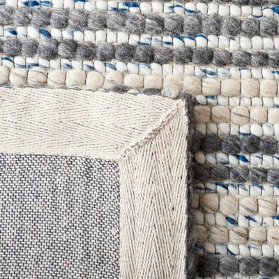 Marbella 3' x 5' Gray Flat Woven Wool Rug
