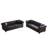 CAVINAS Loveseat Sofa with Button Design and Cushions for Bedroom, Chesterfield Sofa with Rolled Arms, Tech Fabric Vintage Couches for Living Room - 3 of 4