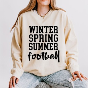 Simply Sage Market Winter Spring Summer Football Lightweight Garment Dyed Sweatshirt - 1 of 4