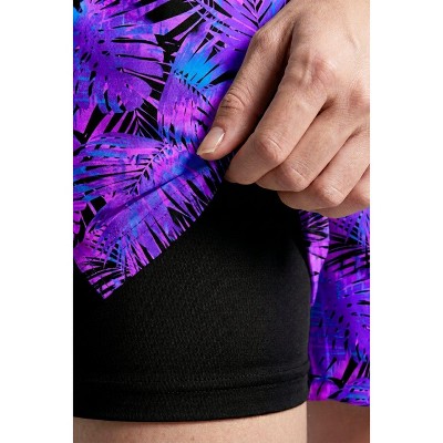 KingSize 5" Swim Shorts With Super Stretch Liner - 3XL, Bright Purple Leaf — фото 6