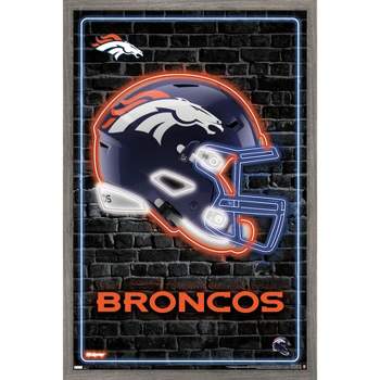 Trends International NFL Denver Broncos - Neon Helmet 23 Framed Wall Poster Prints