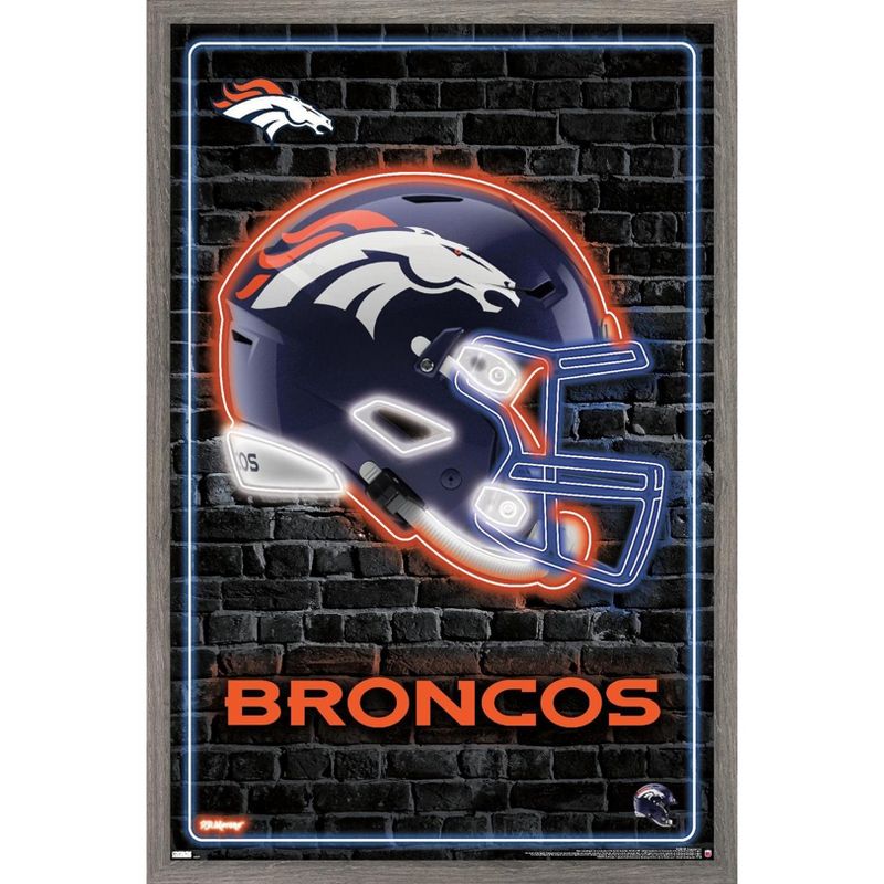 Trends International NFL Denver Broncos - Neon Helmet 23 Framed Wall Poster Prints, 1 of 7