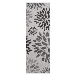 Coucheta Machine Washable Floral Textured Weave Indoor Outdoor Area Rug, Modern Easy-Cleaning, High Traffic, Pet-Friendly, Non-Shedding - 1 of 4