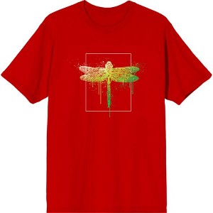 Natural World Paint Splatter Dragonfly Crew Neck Short Sleeve Adult T-shirt - 1 of 2