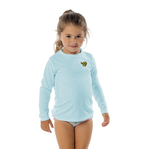 UV SKINZ UPF 50+ Girls Long Sleeve Sun & Swim Shirt- Aqua -10 