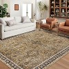 Washable Area Rug, Vintage Faux Wool Floor Cover with Non-Slip Backing, Non-Shedding Thin Foldable Carpet for Living Room Bedroom Kitchen - 2 of 4
