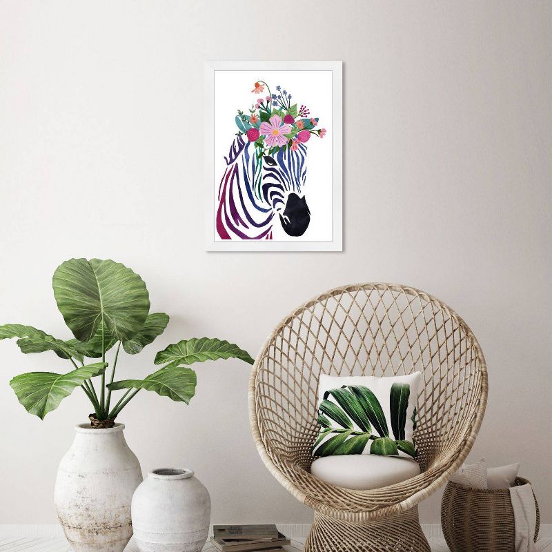 15&#34; x 21&#34; Floral Zebra Animals Framed Wall Art Print Black - Wynwood Studio, 5 of 8