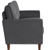 TiramisuBest Modern Dark Gray Loveseat Sofa, Textured Fabric 2-Seater Couch with Rounded Arms, Attached Cushions for Living Room, Bedroom - 4 of 4