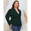 Womens Plus Size Long Sleeve Two Buttons Shawl Lapel Blazer - 2 of 3