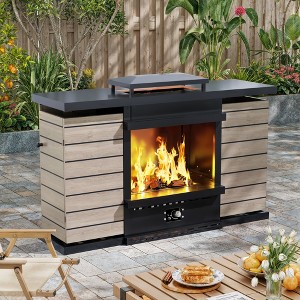 UPTION 5000 BTU Modern Outdoor Steel Gas Fireplace - 1 of 4