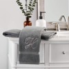 Juvale 2 Pack Monogrammed Hand Towels, Gray Cotton Hand Towels with Silver Embroidered Initial B for Wedding Gift, Baby Shower, 16 x 30 in - image 2 of 4