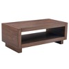 Dolonm Modern Minimalist Walnut MDF Coffee Table with Storage, 47.2" L x 23.6" W x 18" H, Mid-Century Design for Living Room - 2 of 4