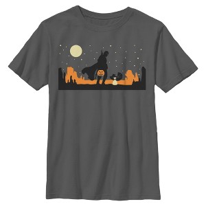 Boys Star Wars: The Mandalorian Grogu and Din Djarin Trick or Treat T Shirt - 1 of 4