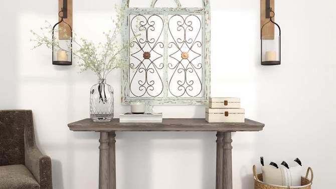 Wood Scroll Arched Window Inspired Wall Decor with Metal Scrollwork Relief White - Olivia &#38; May, 2 of 20, play video