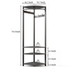 Corner Hall Tree With Shoe Bench Entryway, Corner Coat Rack With 6 Double Hooks, Corner Clothes Rack With Corner Tree With Shoe Bench Shelf - 2 of 4