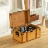 Vintiquewise Farmhouse Antique-Style Wood Treasure Chest with Leather Straps & Front Latch Decorative Storage Trunk for Trinkets, Jewelry - 2 of 4