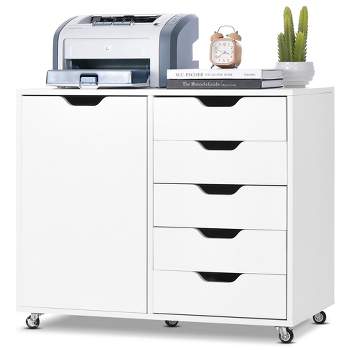Richya Wood File Cabinet , Printer Stand with Open Storage Shelf, 3-Drawer  File Cabinet, Home Office White