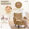 Upholstered Accent Chair Modern Armchair Cozy Reading Chair with Ergonomic Backrest & Storage Pocket - ModernLuxe - 4 of 4
