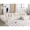 133.45" U-Shaped Modular Sectional Sofa, 4-Seater Corduroy Couch with 2 Chaise Lounges, 8 Pillows, Striped Fabric Upholstered Sofa for Living Room - 3 of 4