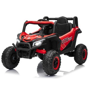Jojoka 12V Kids Ride On Car, UTV Truck with Remote Control, Electric Vehicle with Spring Suspension, Double Open Doors, Music, Lights - 1 of 4