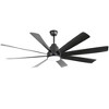 TOBILI 72 Inch Large Ceiling Fans with Lights and 6 Wind Speed DC Motor Black for Living Room - 2 of 4