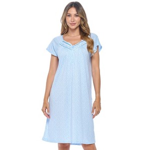 Casual Nights Women's Lace Short Sleeve Nightgown - 1 of 4