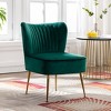 WestinTrends Phoebe Upholstered Tufted Velvet Accent Chair With Metal Leg - 2 of 4