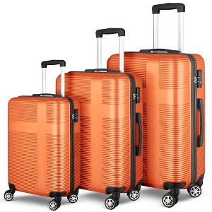 3 Piece Luggage Set With TSA Lock, Lightweight Cross Stripe Suitcase Hardshell Luggage Set (20in/24in/28in) - 1 of 4