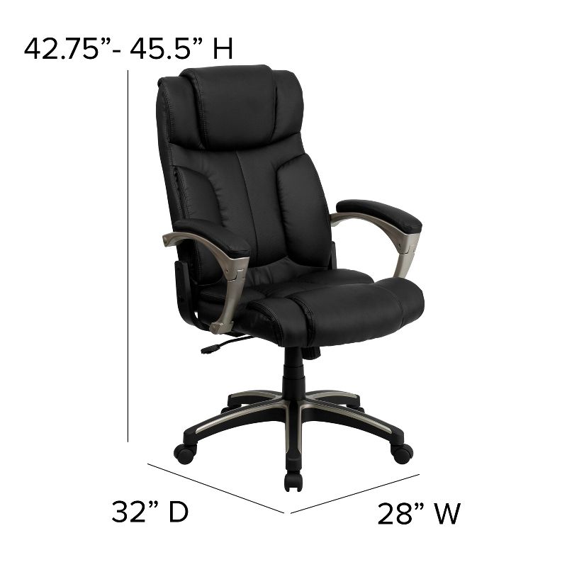 Flash Furniture Hansel High Back Folding Black LeatherSoft Executive Swivel Office Chair with Arms, 4 of 11