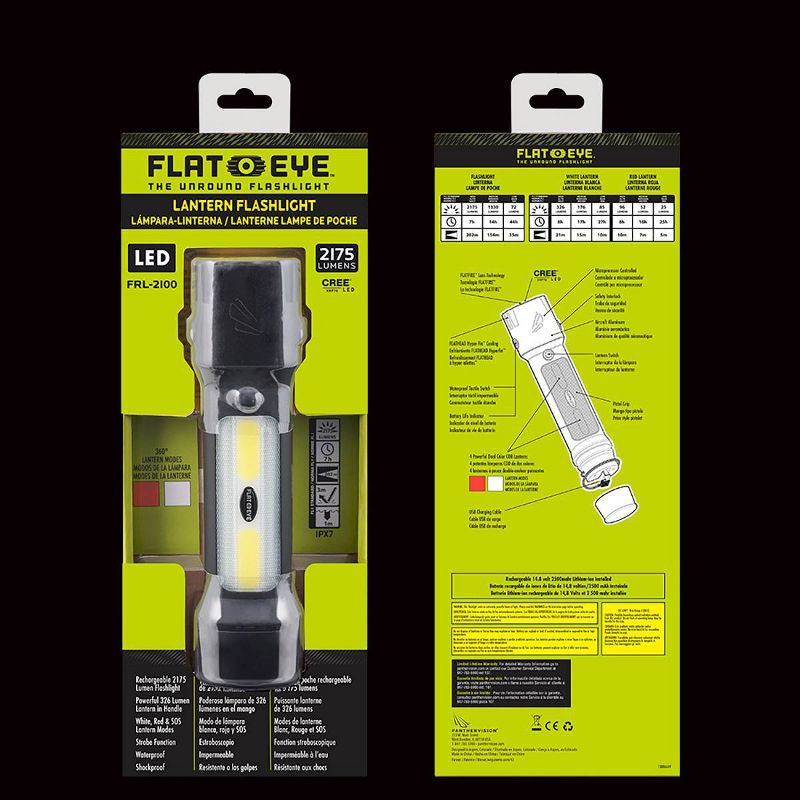 FLATEYE FR-2100 LED Rechargeable Flashlight/Lantern - Black, 4 of 5
