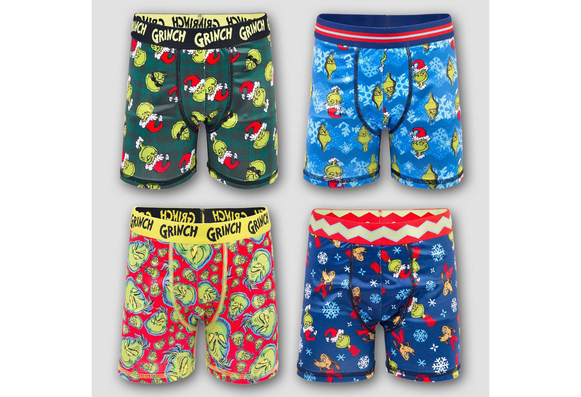 Boys' Grinch 4pk Athletic Boxer Briefs