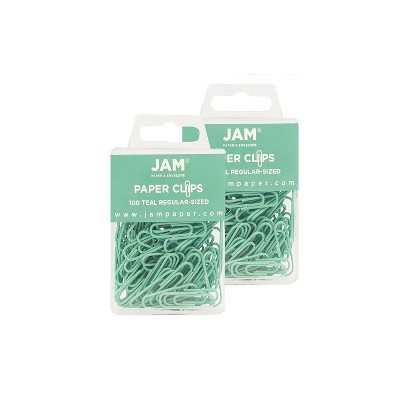 JAM Paper Colored Standard Paper Clips Small 1 Inch Teal Paperclips 21832064A