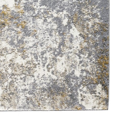Abstract Splatter 6' x 9' Gray Synthetic Area Rug