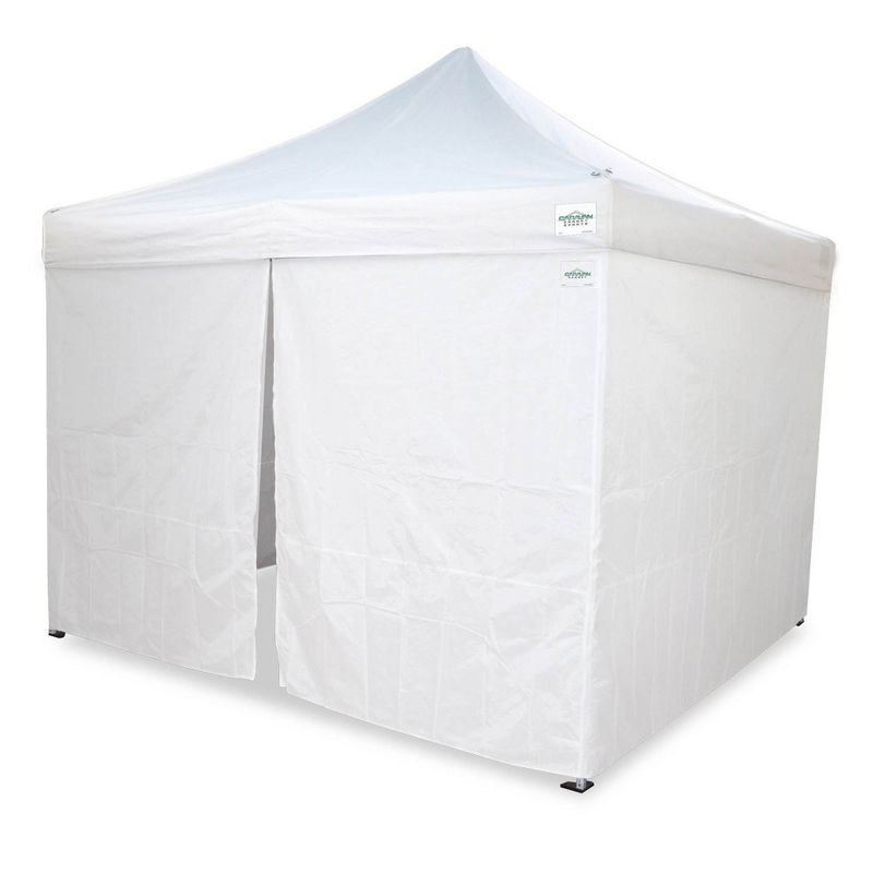 Caravan Canopy V-Series 10 x 10' 2 Straight Leg Sidewall Kit and M-Series Pro 2 10 x 10 Foot Shade Tent with Roller Bag for Recreational Use, 5 of 7