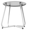 DOMETOUR Steel Outdoor Side Table Round Patio End Table with Adjustable Feet, Elegant Portable End Table for Garden Balcony Yard - 4 of 4