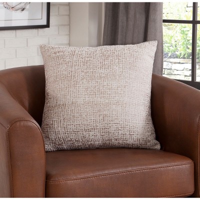 Yukimo 18" Lyric White/Gold Throw Pillow, Decorative Accent Pillow with Plush Polyester Insert and Zippered Cover