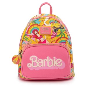 Loungefly Pink Barbie Fun in the Sun Mini Faux Leather Backpack with Pockets - 1 of 4