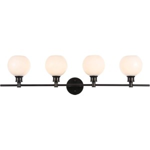 Elegant Lighting Collier 4 light Black and Frosted white glass Wall sconce - 1 of 4