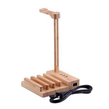 ZTECH Wooden USB ports Charging Station for Headphone and Smartphone