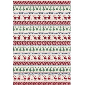 Acekool Christmas Area Rug Christmas Tree and Deer Machine Washable Indoor Carpet Rug Non Slip Accent Rug for Kitchen Living Room - 1 of 4